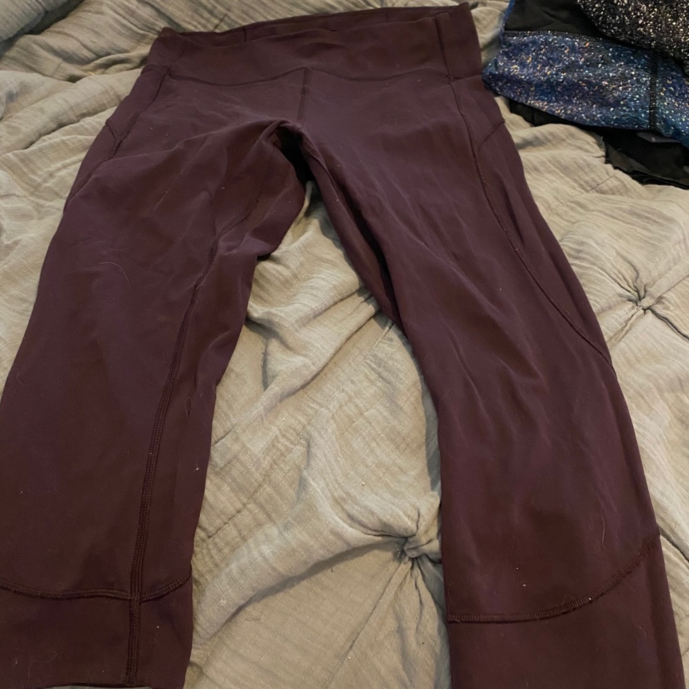Cute dark purple lululemon Capri leggings